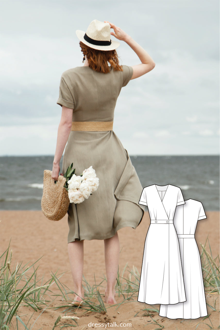 Sewing Pattern - Linen Midi Wrap Dress – Dressy Talk